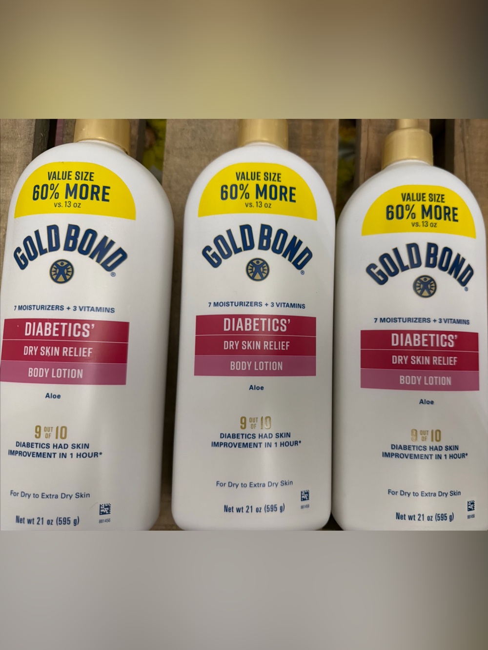 3 Gold Bind Diabetics' Dry Skin Relief Body Lotion - 21 oz each